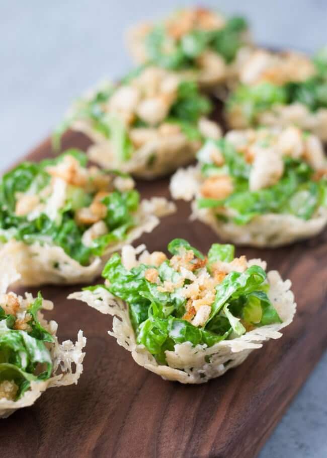 Mini Chopped Caesar Salad Cups ~ Life is But a Dish