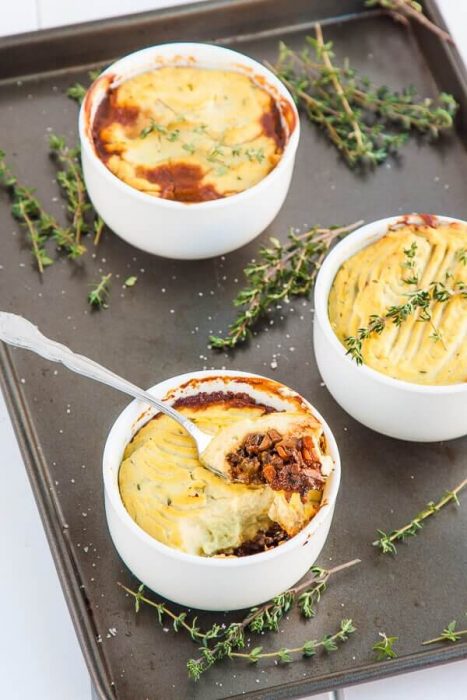 Mushroom And Cauliflower Vegan Shepherds Pie.