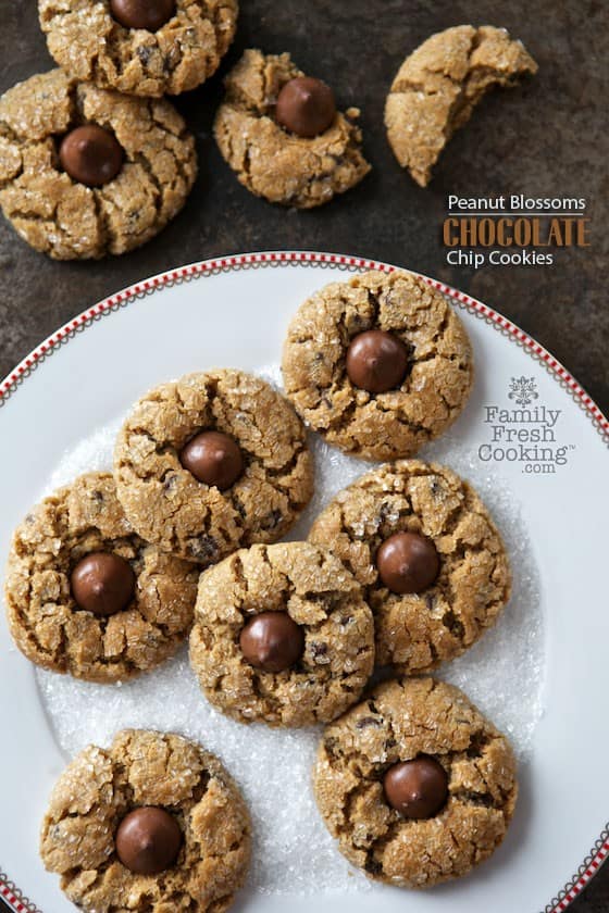 Peanut Blossoms Chocolate Chip Cookies by Marla Meridith