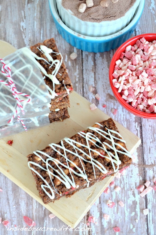 Peppermint Hot Chocolate Granola Bars by Inside BruCrew Life