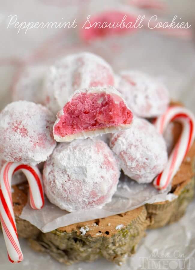 Peppermint Snowball Cookies by Mom On Timeout