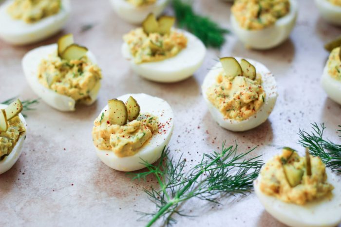 Pickle Deviled Eggs from What Great Grandma Ate