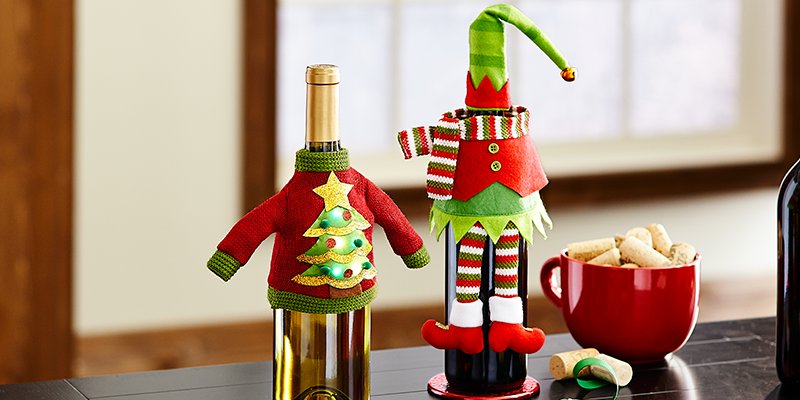 Pour on the charm at your Christmas party with festive bottle decor.