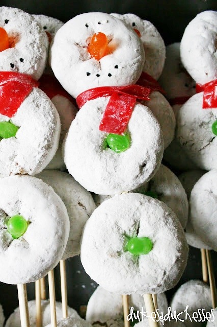 Powder Doughnuts Snowmen by Dukes and Duchesses