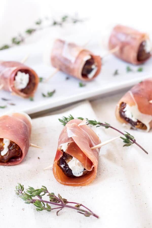 Prosciutto Wrapped Goat Cheese Stuffed Dates ~ Recipe Runner