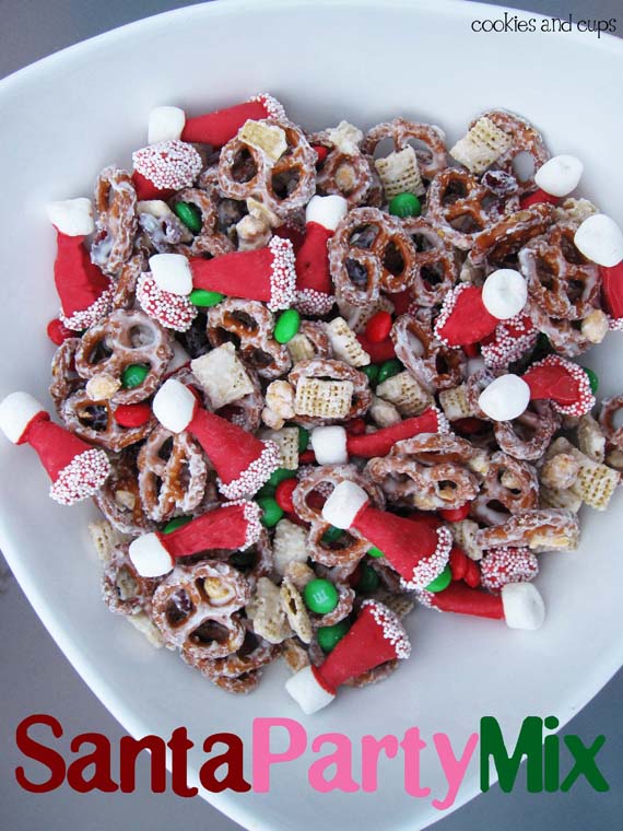Santa Party Mix by Cookies and Cups