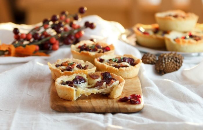 Savory Bacon Cranberry Cheese Tartlets from Beauty and the Foodie