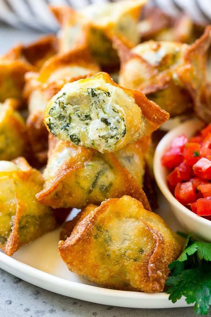 Spinach Artichoke Wontons