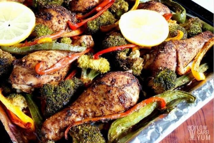 Super Easy Pan Chicken with Vegetables from Low Carb Yum