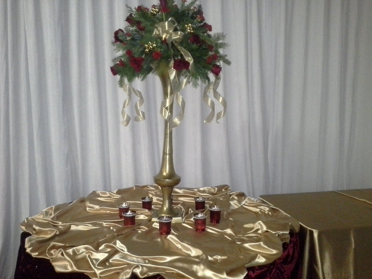 Table decor for Christmas party.
