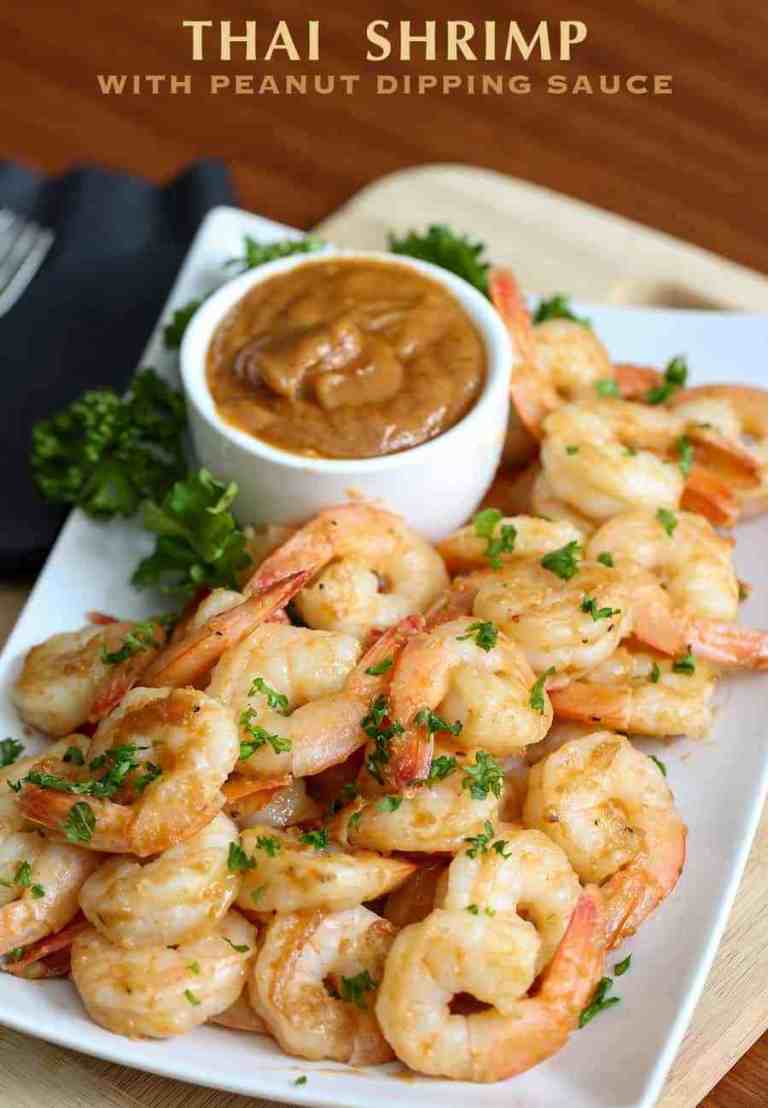 Thai Shrimp With Peanut Dipping Sauce