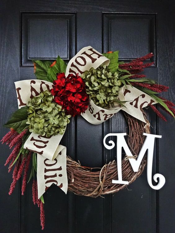 The Monogrammed Happy Holiday Wreath.