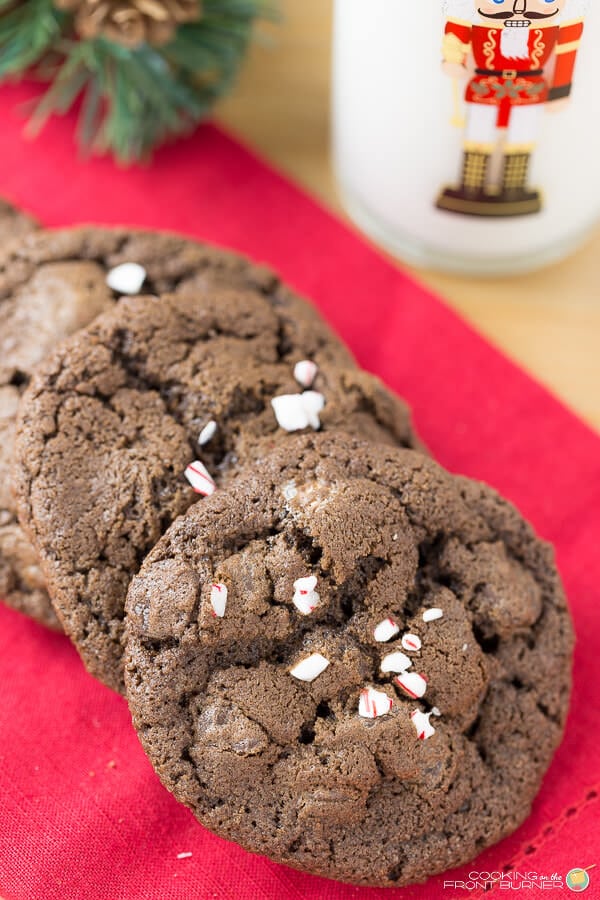 Triple Chocolate Peppermint Cookies by Cooking on the Front Burner