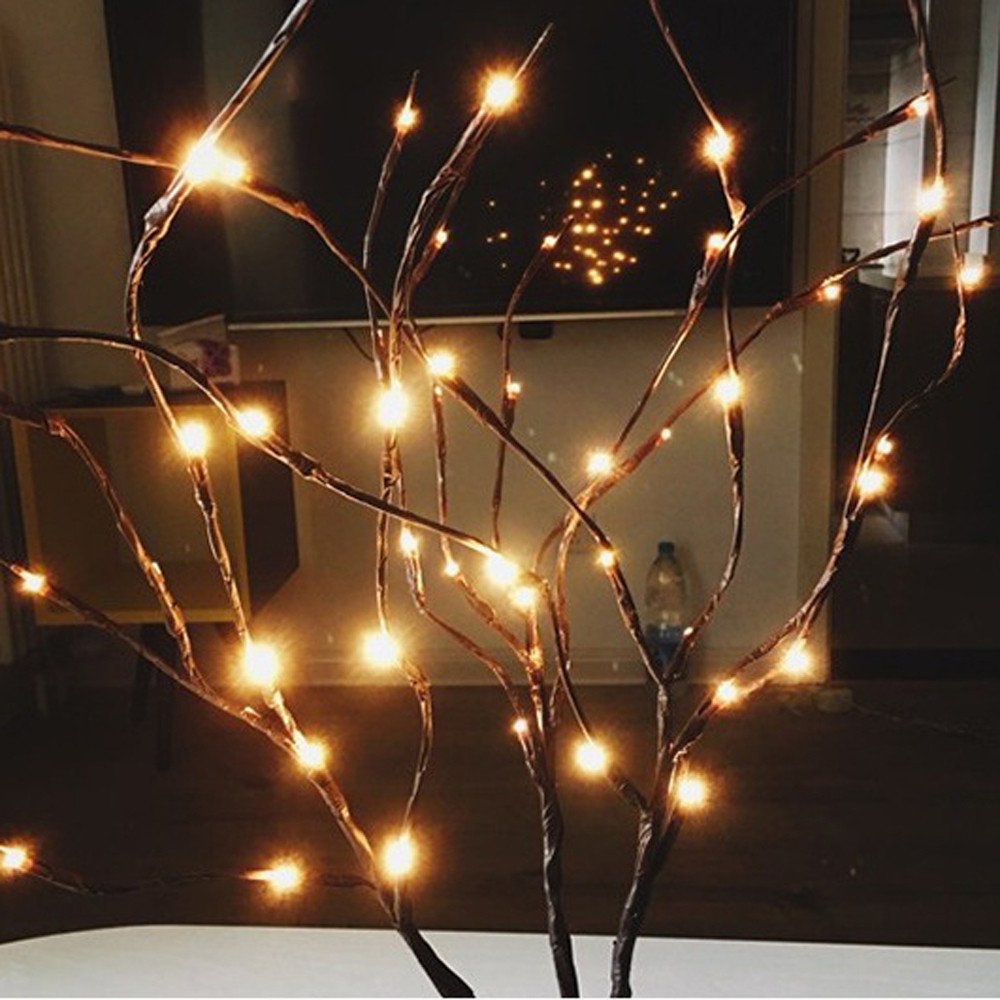 Warm LED Willow Branch Lamp Floral Lights 20 Bulbs 30 Inches Home Christmas Party Garden Decor.
