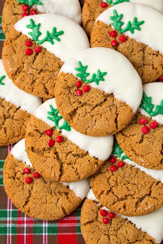 White Chocolate Dipped Ginger Cookies.