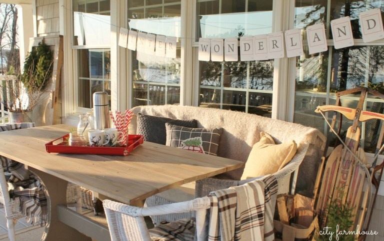 Winter Wonderland Porch at City Farmhouse