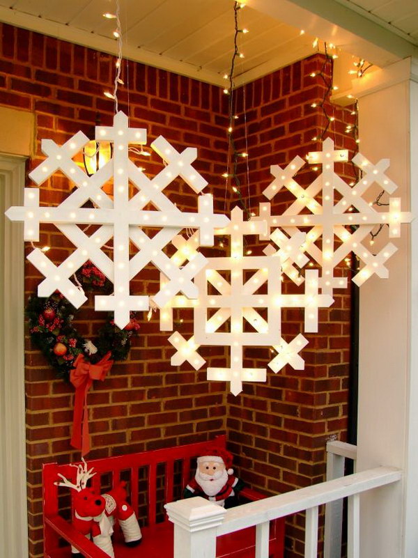 Wooden Snowflakes with Lights Tutorial.