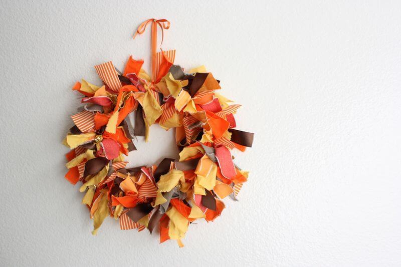 Autumn Fabric Fall Wreath.