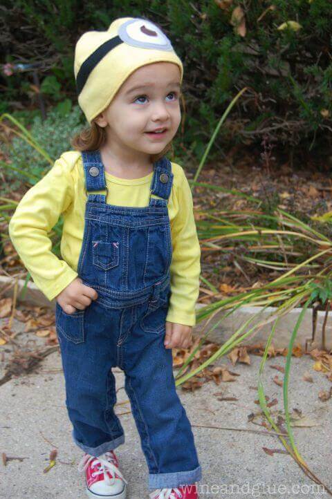 Cute Minion Toddler Halloween Costume.