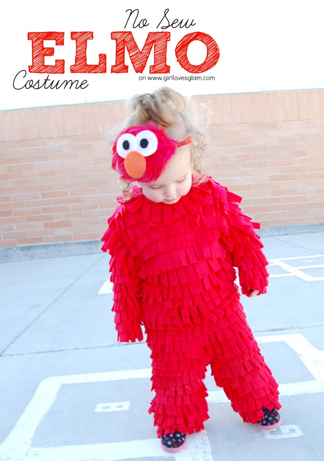 DIY No Sew Elmo Halloween Costume
