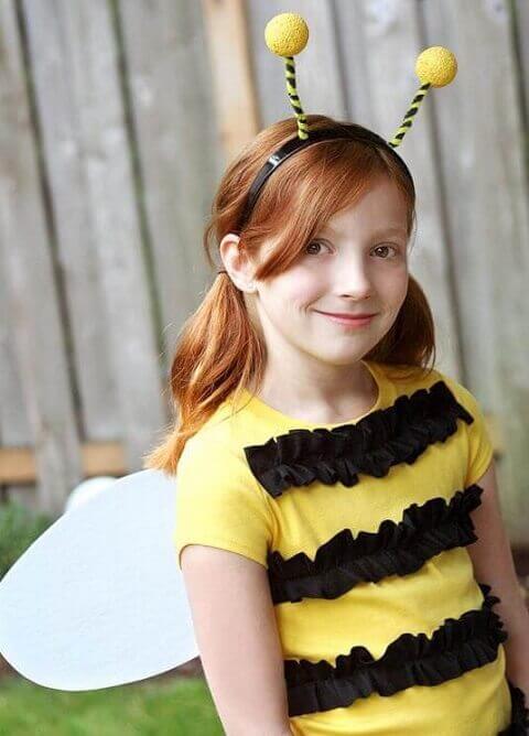 Last-Minute Bumble Bee Halloween Costume for Girls.
