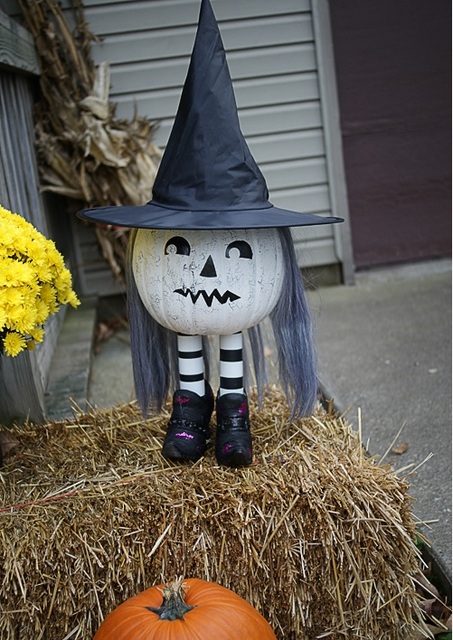 Make a pumpkin witch