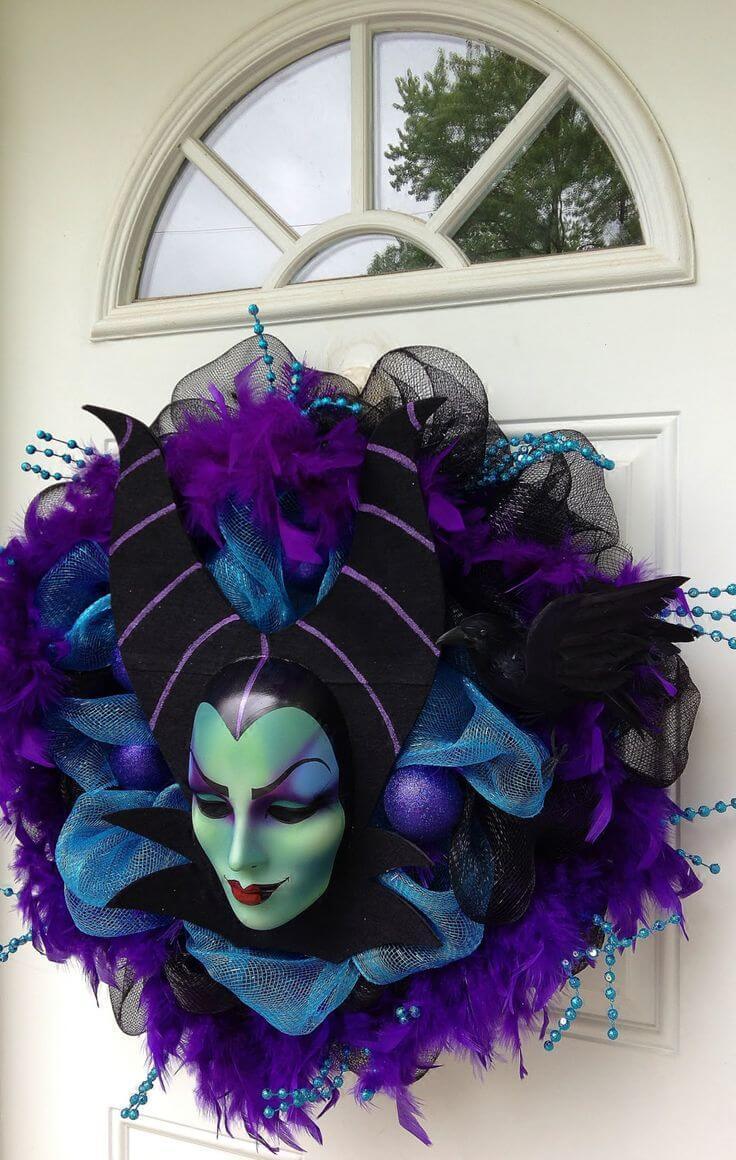 Maleficent Halloween Wreath Door Decoration.