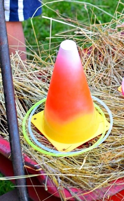 Paint traffic cones to look like candy corn.