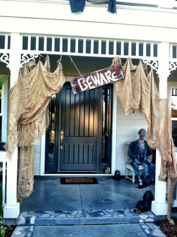 Scary Halloween Front Porch.