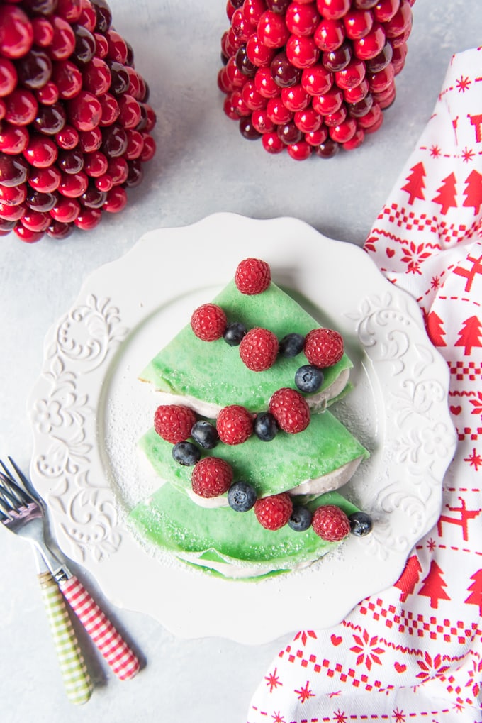 Christmas Tree Crepes with Gingerbread Whipped Cream by House of Nash Eats