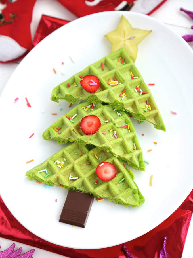 Christmas Tree Waffles by Little Sunny Kitchen