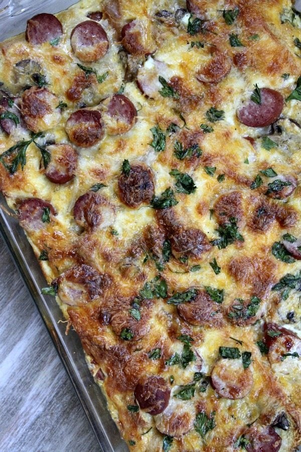 Egg Mushroom Kielbasa Bake by Recipe Girl