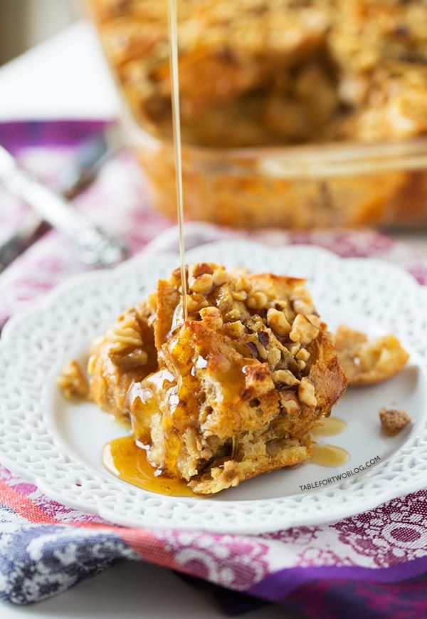 Overnight Eggnog French Toast Bake from Table for Two