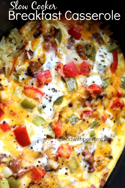 Veggie, Cheese and Bacon Casserole – from Spend With Pennies