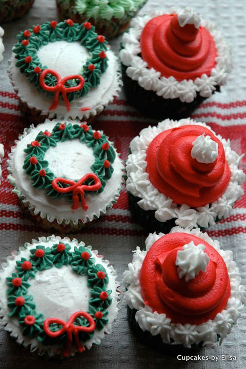 Chocolate Wreath Cupcakes via Cupcake Ideas For You