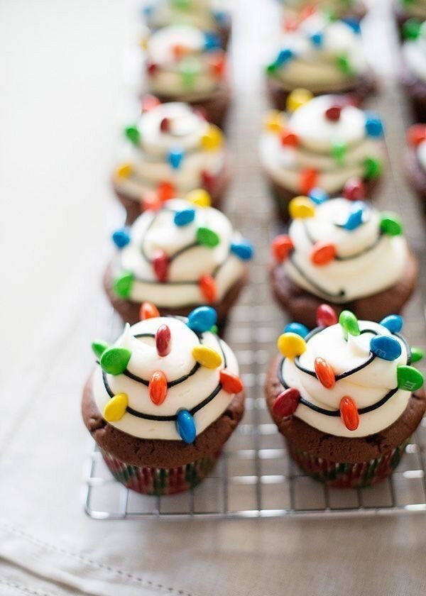 Christmas Light Cupcakes.