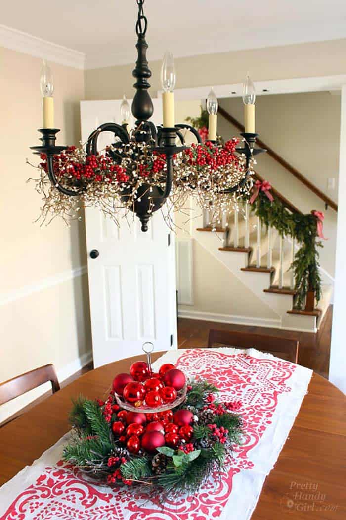 Garland Adorned Chandelier.