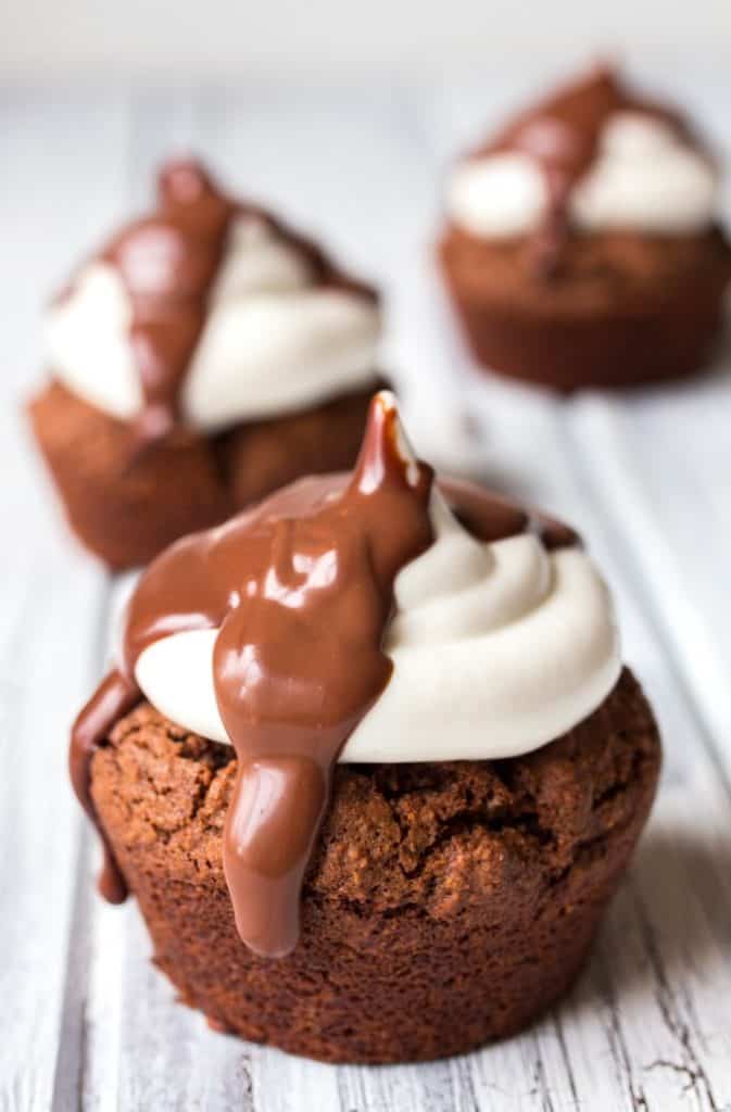 Gluten Free Chocolate Ganache Marshmallow Cupcakes