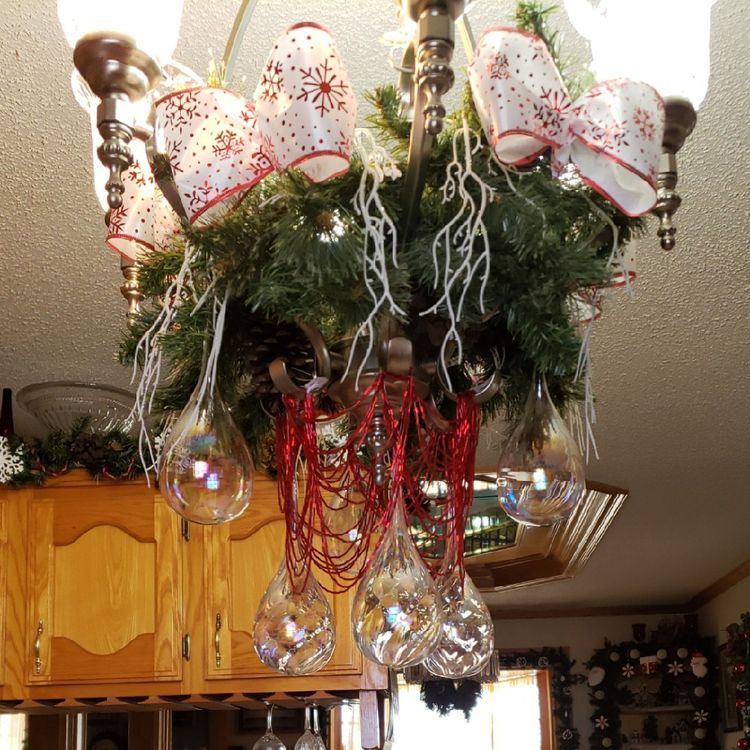 Kitchen chandelier for Christmas