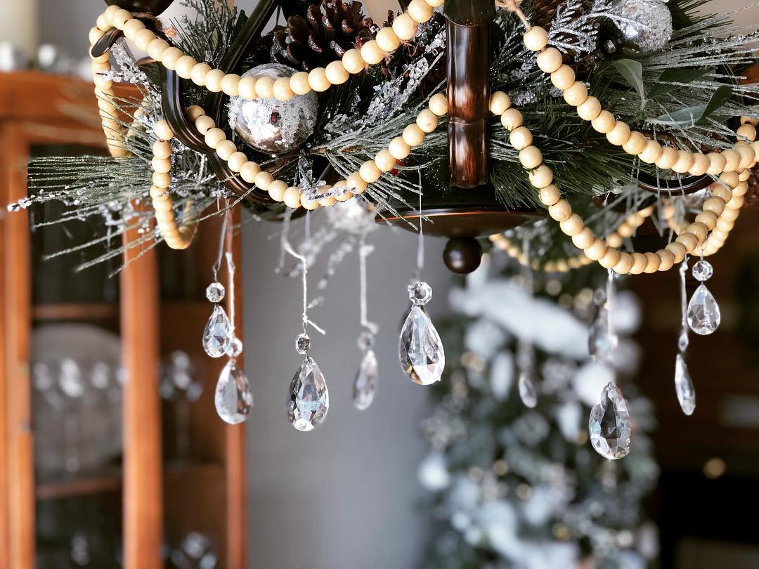 Love adding crystals that were saved from a chandelier that hung in our house growing up.