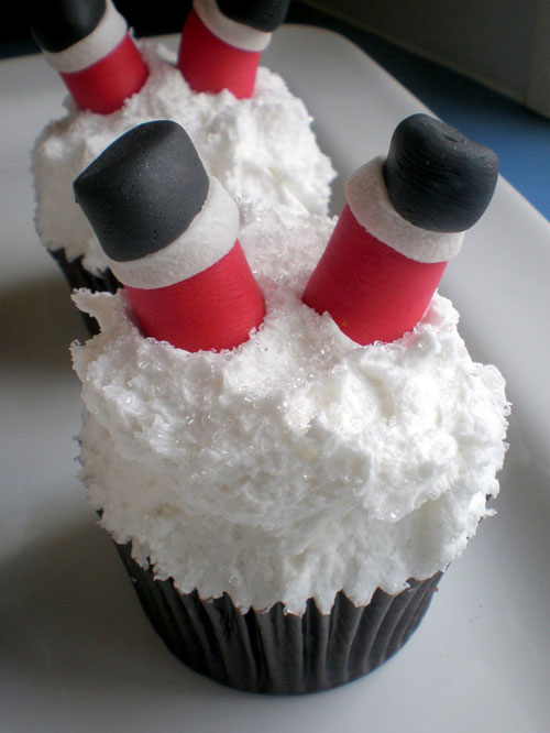 Santa’s Legs Cupcake via Sugar Siren Cakes Mackay