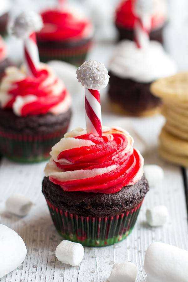 Sugar Cookie Hot Cocoa Cupcakes