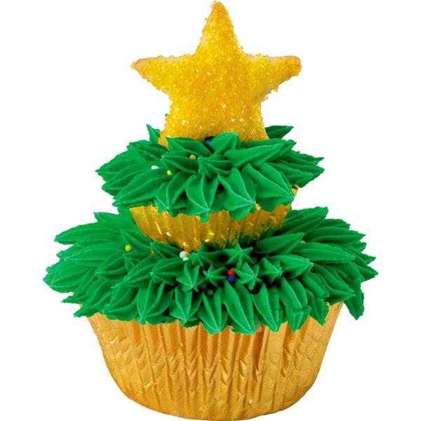 Two-Tiered Christmas Tree Cupcakes