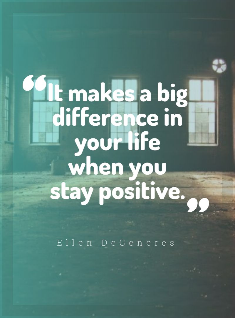 It makes a big difference in your life when you