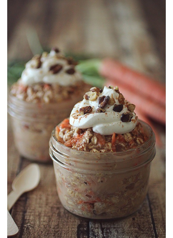 Carrot Cake Protein Overnight Oats.