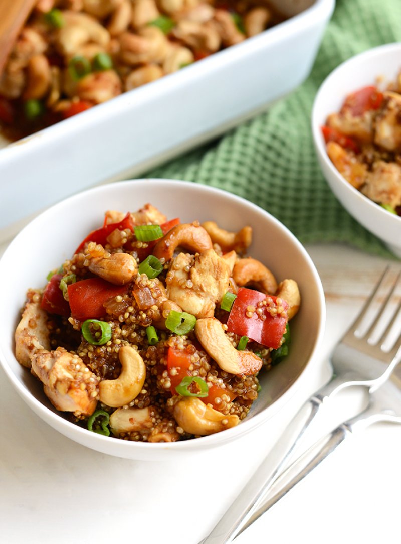 Cashew Chicken Quinoa Bake. Healthy lunch ideas