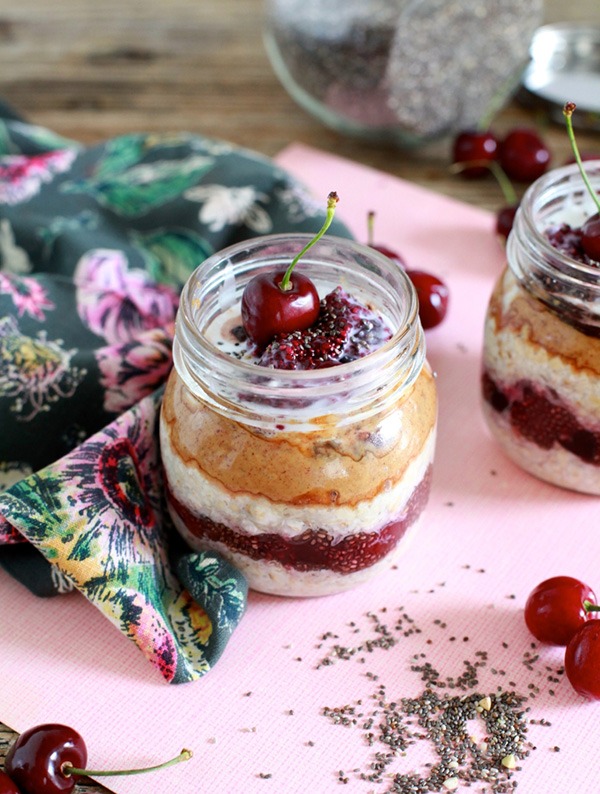 Cherry Chia Overnight Oats.