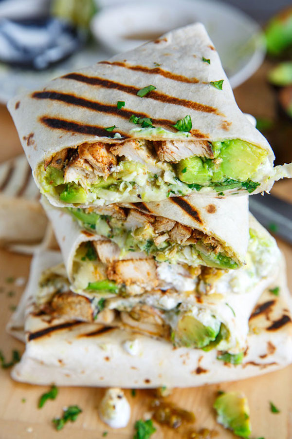 Chicken Avocado Burritos.