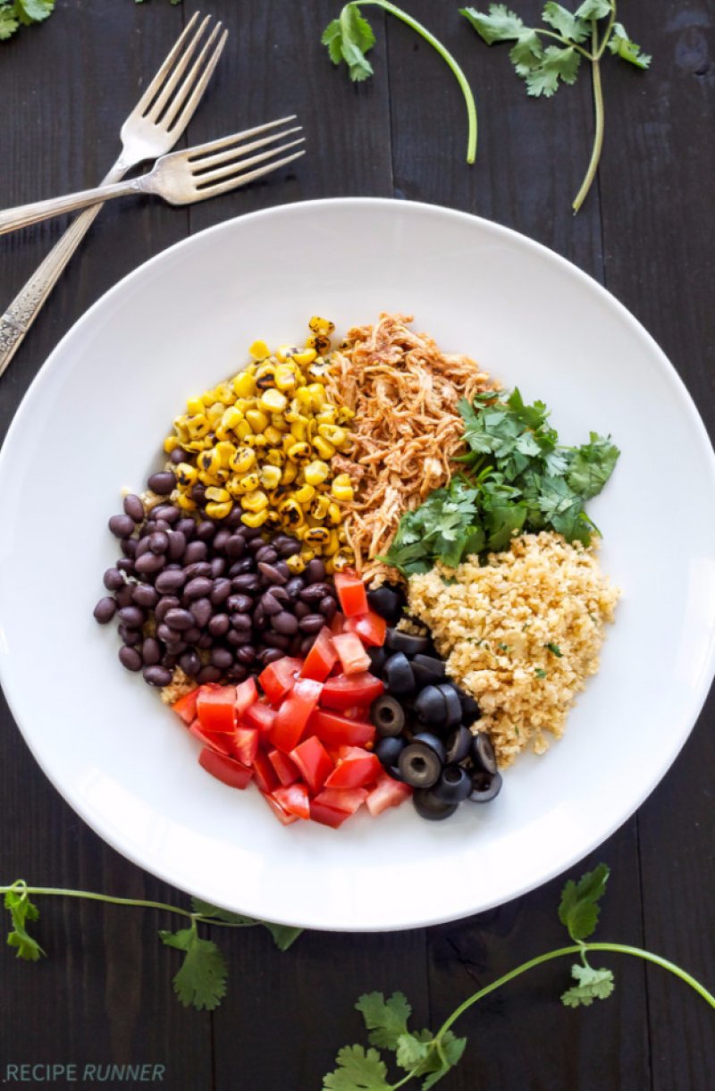 Chicken Enchilada Cauliflower Rice Bowls.