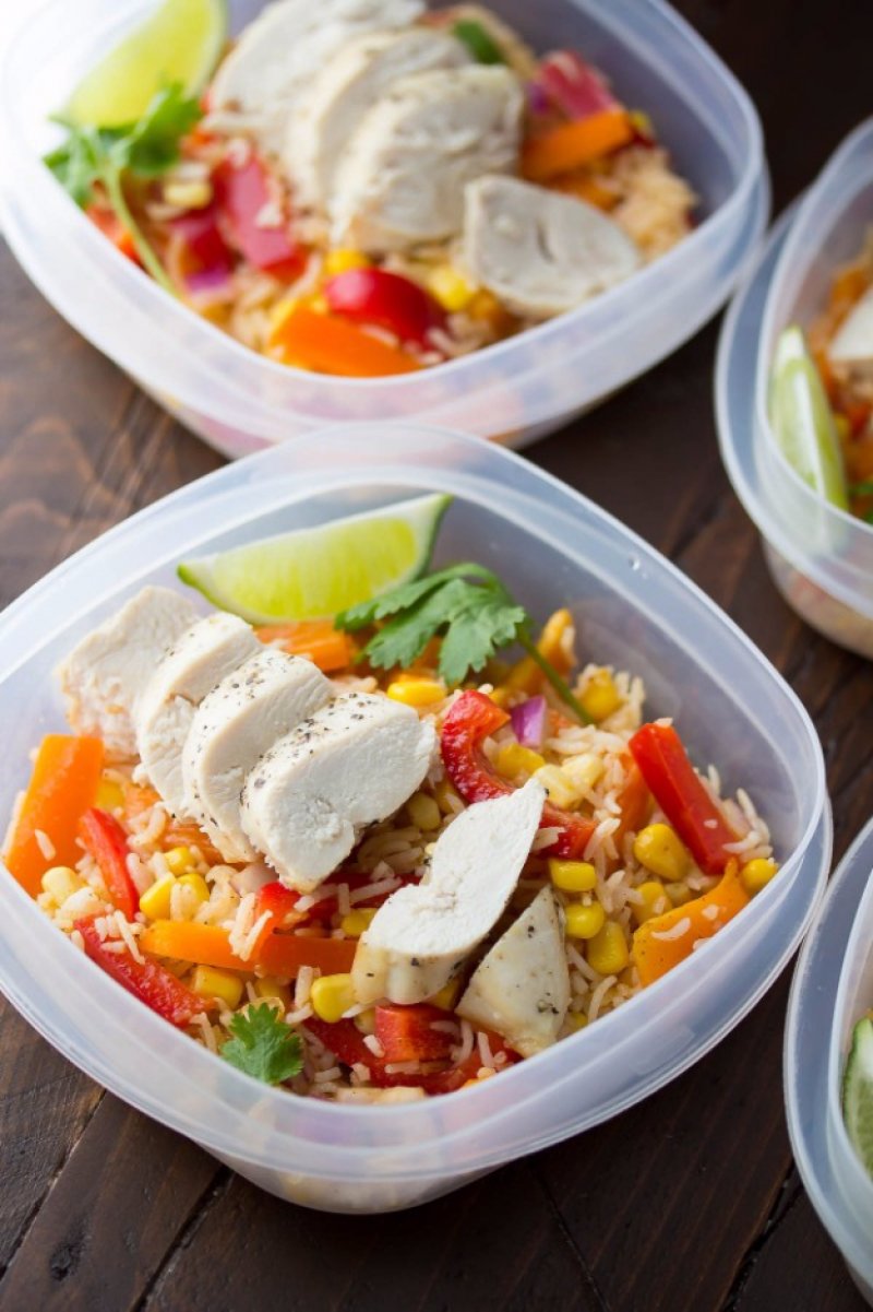 Chicken Fajita Lunch Bowls. Healthy lunch ideas